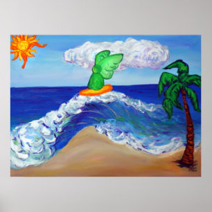 Surfen von Angel Raphael Riding Healing Waves Poster