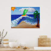 Surfen von Angel Raphael Riding Healing Waves Poster (Küche)