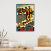 Surfen Waikiki - Honolulu, Hawaii Reiseplaner Poster (Küche)