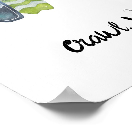 Surfen Wasserfarbe Kinderzimmer Print Surfbretter Poster (Ecke)