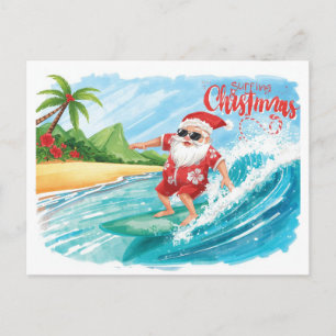Surfen Weihnachten in Hawaii Tropischer Santa Feie