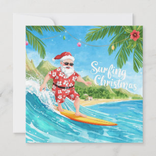Surfen Weihnachten in Hawaii Tropischer Santa Feie