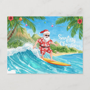 Surfen Weihnachten in Hawaii Tropischer Santa Feie
