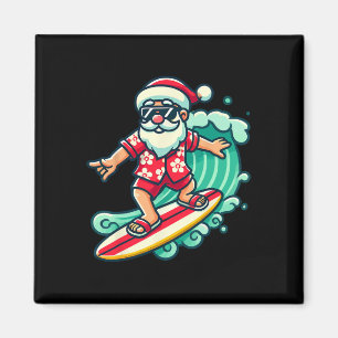 Surfen Weihnachtsmann Tropischer Weihnachtsurlaub Magnet
