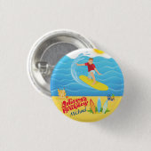 Surfen zum Geburtstag Button (Vorne & Hinten)