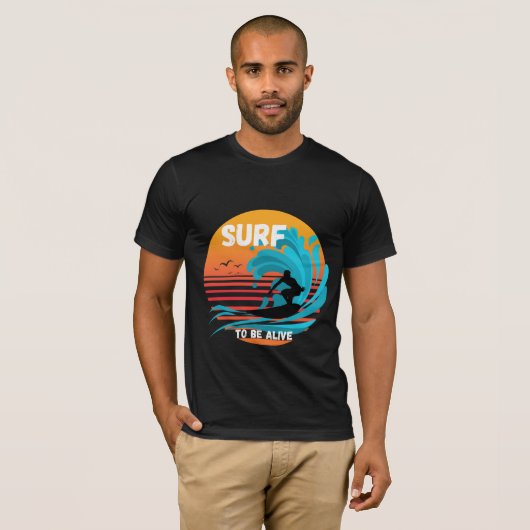 Surfen zum Leben T-Shirt (Vorne ganz)
