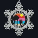 Surfen Zuma Beach Malibu Schneeflocken Zinn-Ornament<br><div class="desc">Surfen Zuma Beach Malibu</div>