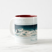 Surfen Zweifarbige Tasse (Vorderseite Links)