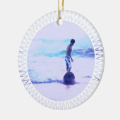 Surfende Foto-Entwurfs-Verzierung Keramikornament (Links)