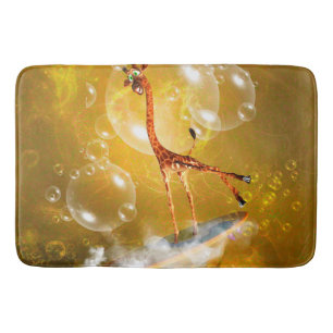 Surfende Giraffe Badematte