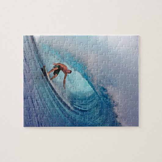 Surfende große blaue Welle Mentawai Inseln Puzzle (Horizontal)