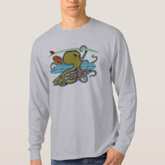 Surfende Halloween-Krake T-Shirt