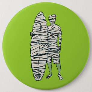 Surfende Halloween-Mama Button