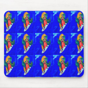 surfende Heilige auf blauem mousepad