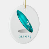 Surfende Logo-Verzierung Keramikornament (Rechts)