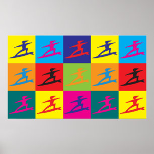 Surfende Pop-Kunst Poster