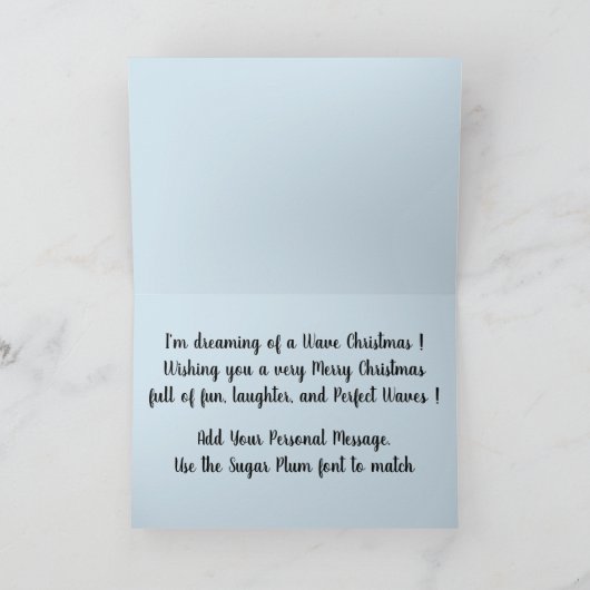 Surfende Sankt Feiertagskarte (Innenseite)