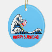 surfende Sankt Keramik Ornament (Links)