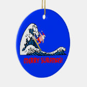 Surfende Sankt Keramikornament (Rechts)