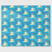 Surfende Strand Snowman WeihnachtsParty mit Geschenkpapier (Flach)