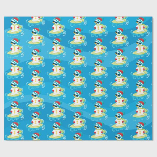 Surfende Strand Snowman WeihnachtsParty mit Geschenkpapier (Flach)