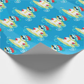 Surfende Strand Snowman WeihnachtsParty mit Geschenkpapier (Ecke)