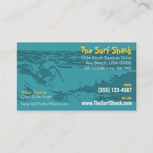 Surfende Visitenkarte (Vorderseite)