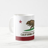 Surfender Bär Kaliforniens Kaffeetasse (Vorderseite Links)
