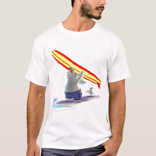 surfender Elefant T-Shirt (Vorderseite)