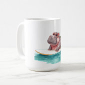 Surfender Flusspferd Bikini auf Surfbrett Kaffeetasse (Vorderseite Links)