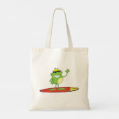 Surfender Frosch mit Sonnenbrille Tragetasche (Rückseite)