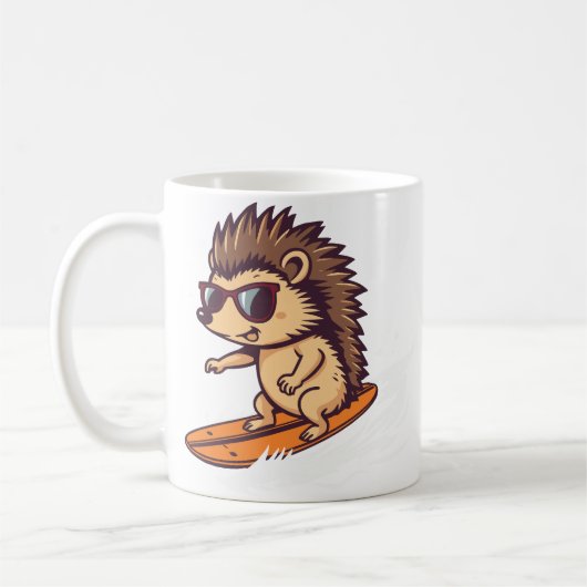 Surfender Igel mit Sonnenbrille Kaffeetasse (Links)