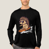 Surfender Igel mit Sonnenbrille Tri-Blend Shirt (Vorderseite)