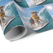 Surfender Labrador Retriever Geschenkpapier (Rolleneckpunkt)
