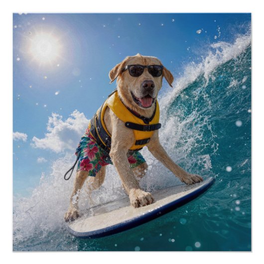 Surfender Labrador Retriever Poster (Vorderseite)