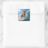 Surfender Labrador Retriever Quadratischer Aufkleber (Tasche)