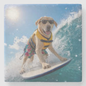Surfender Labrador Retriever Steinuntersetzer (Vorderseite)