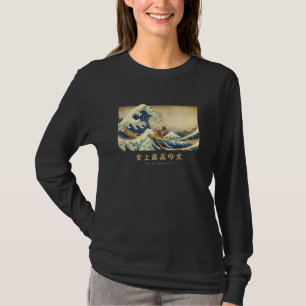 Surfender Miniatur-Pinscher Kanagawa-Welle Japanis T-Shirt