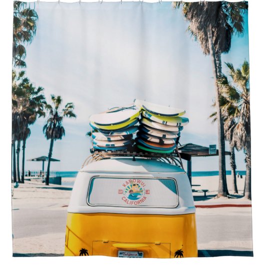 Surfender Packwagen Duschvorhang (Vorderseite)