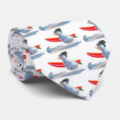 surfender Schneemann Krawatte (Gerollt)