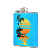 Surfender Sonnenaufgang Flachmann (Links)