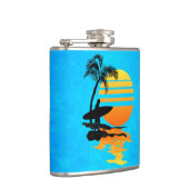 Surfender Sonnenaufgang Flachmann (Rechts)