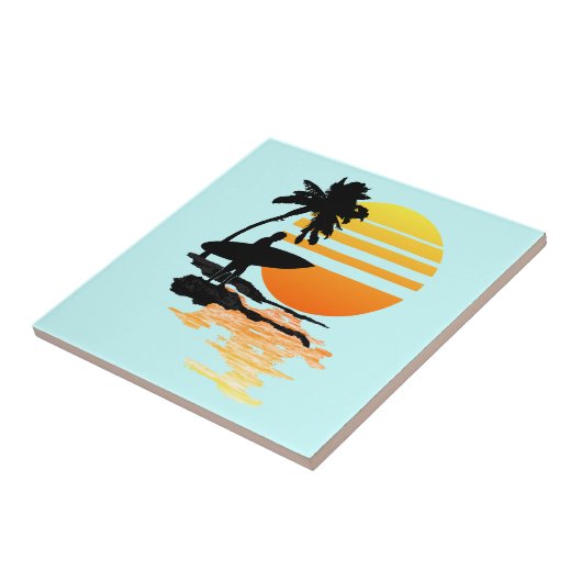 Surfender Sonnenaufgang Fliese (Seite)