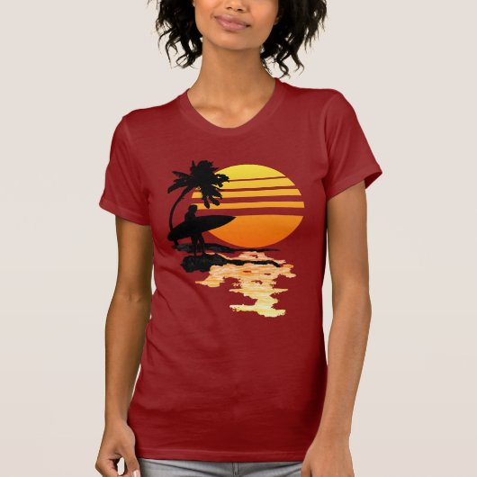 Surfender Sonnenaufgang T-Shirt (Vorderseite)