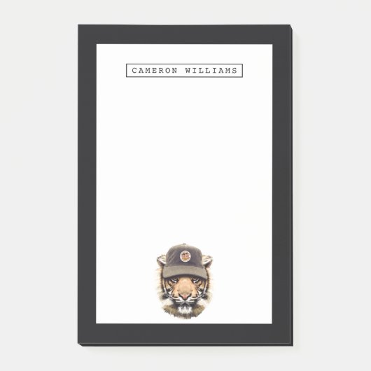 Surfender Tiger | addieren Ihren Namen Post-it Klebezettel (Vorderseite)