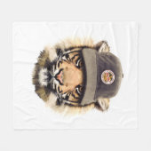 Surfender Tiger Fleecedecke (Vorderseite (Horizontal))