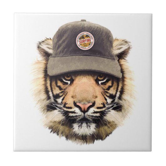 Surfender Tiger Fliese (Vorderseite)