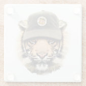 Surfender Tiger Glasuntersetzer (Rückseite)