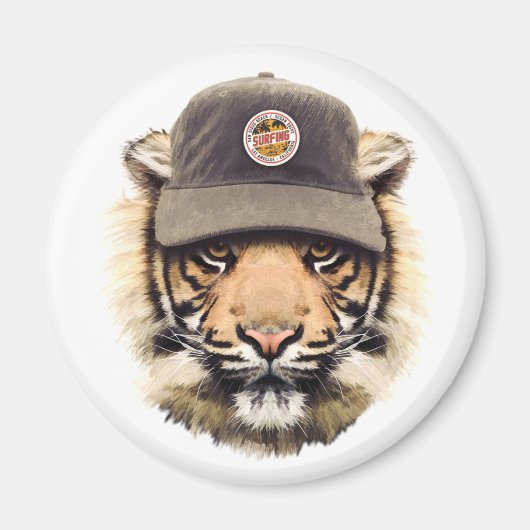 Surfender Tiger Magnet (Vorne)