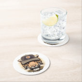 Surfender Tiger Runder Pappuntersetzer (Vor Ort)